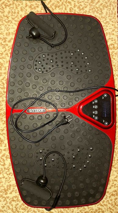 Виброплатформа массажер для ног, тела, с пультом, фитнес резинки