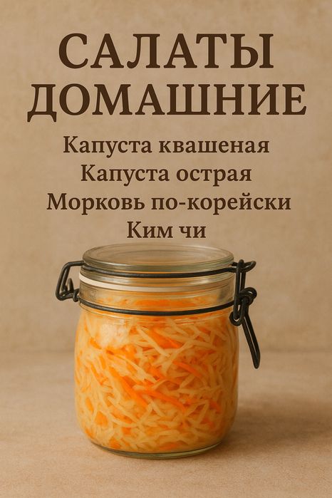 Салаты домашние на заказ Свежо, вкусно, в розницу и оптом