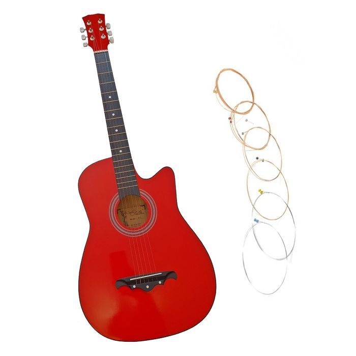 Chitara clasica lemn IdeallStore®, Red Raven, 95 cm, corzi incluse