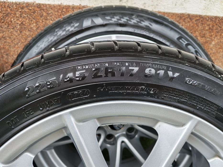 Vând Set 4 ROTI Vara BMW, Skoda, VW, Seat, J7, 5x112, 225/45/R17 ET27