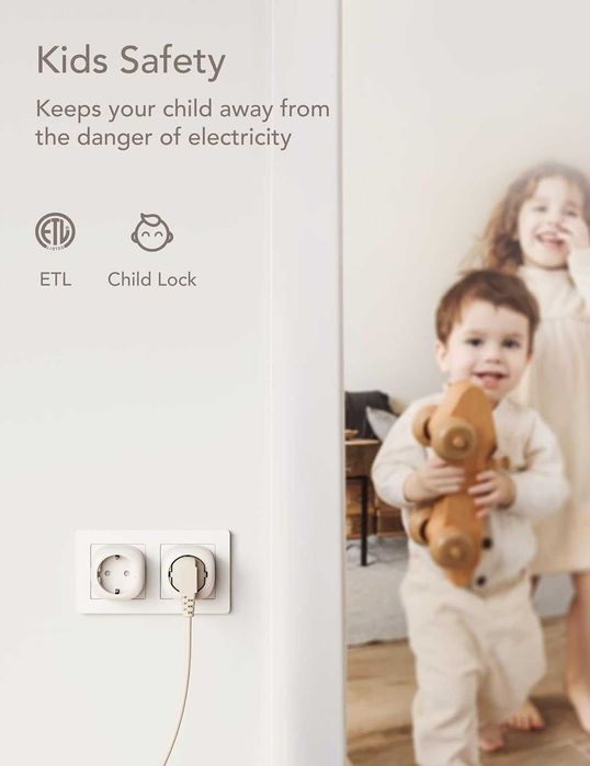 Wi-F,смарт контакти Nooie  съвместим с Alexa, Smart Life и Tuya-4 броя