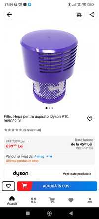 Filtru Hepa pentru aspirator Dyson V10, 969082-01