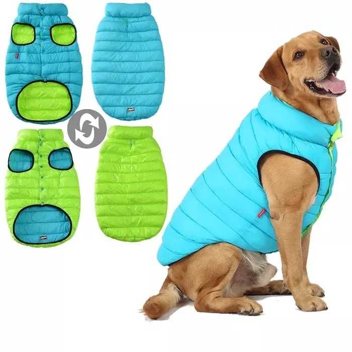 Кучешка дреха яке зимно за куче ватиран кучешки елек ярко синьо