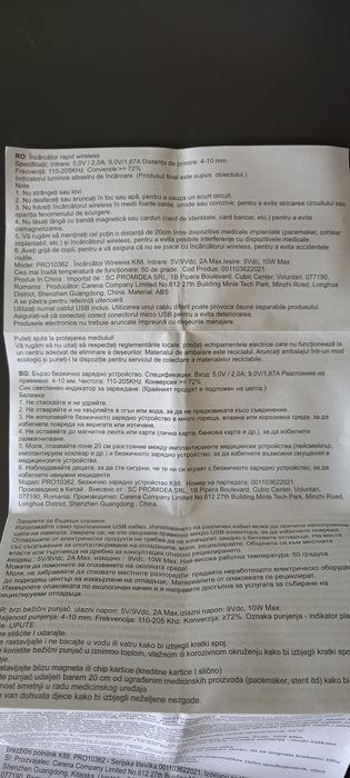 Încarcător wireless 10 W,negru