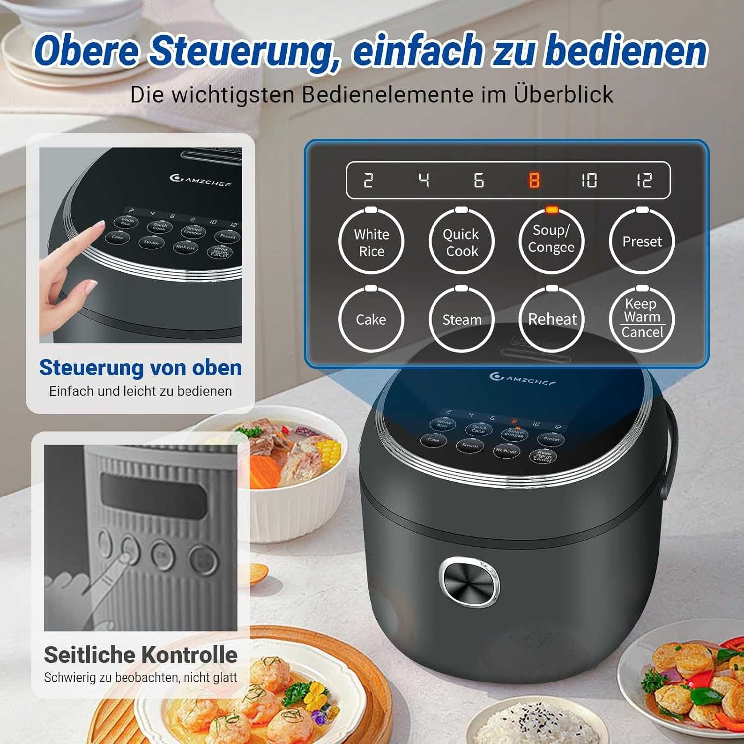 Уред за готвене на ориз AMZCHEF Rice Cooker 4L,Гаранция