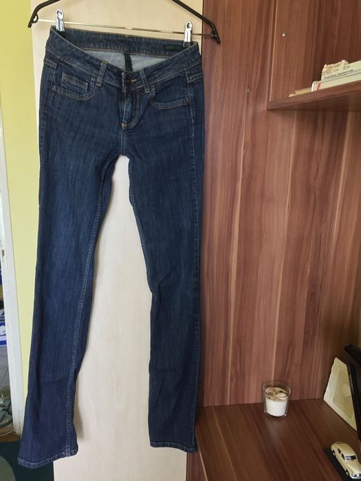 blugi drepti albastri