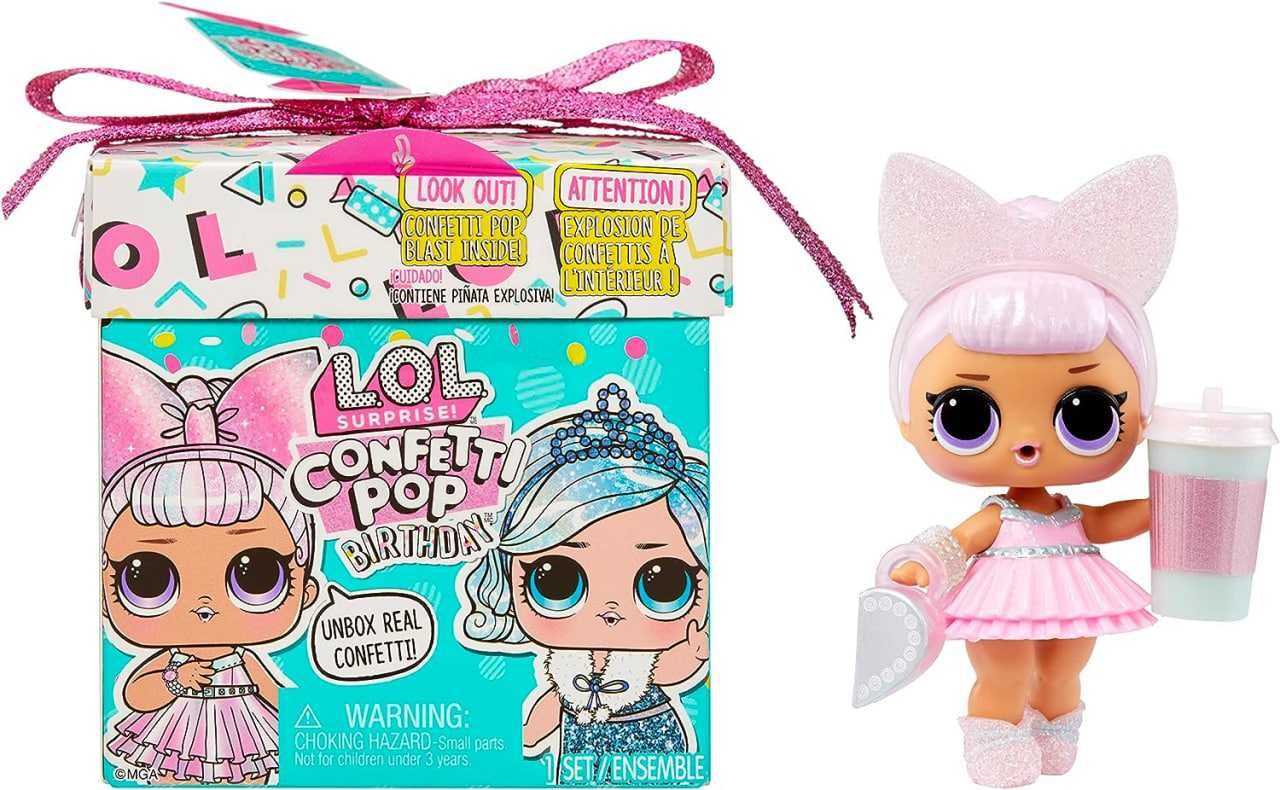 ЛОЛ Сюрприз! Кукла на день рождения Confetti Pop с 8 сюрпризами