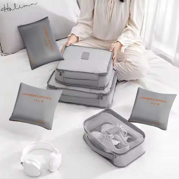Set organizator bagaj calatorie 6 piese haine incaltaminte accesorii