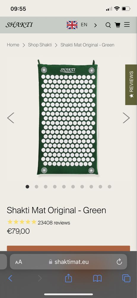 Saltea si perna acupunctura- Shakti Mat Original Green