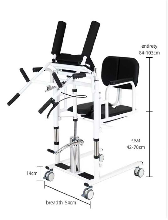 Хидравлично приспособление с двойно повдигане за преместване инвалиди