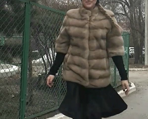 Шуба норковая орех полушубок