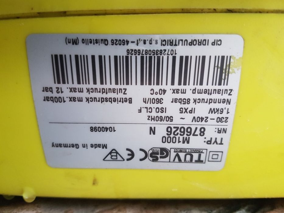 Aparat, pompa spălat cu presiune Karcher 1100 ca Nou import Germania