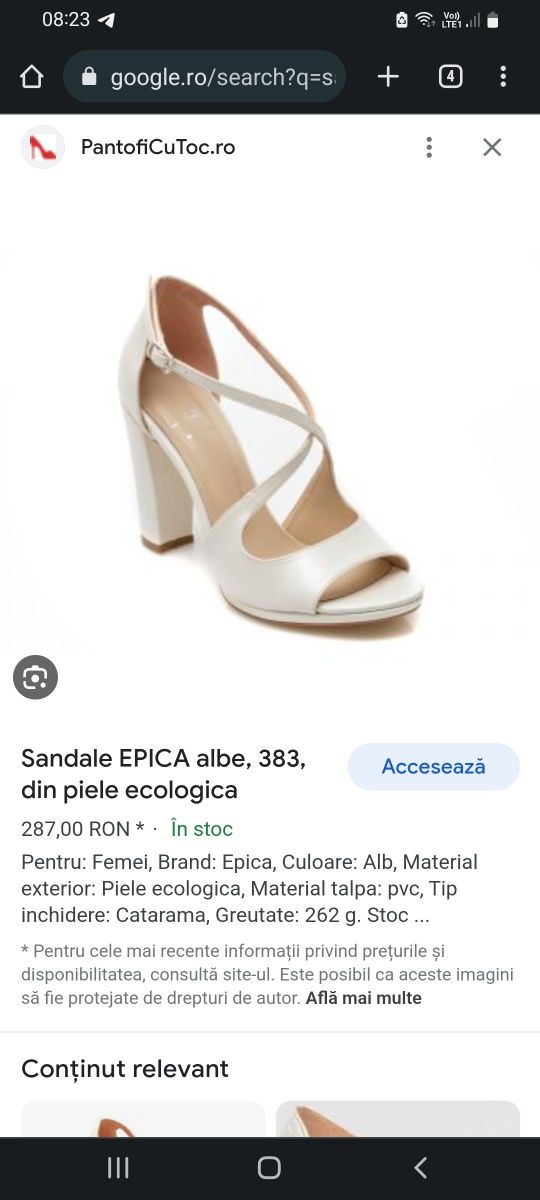 Sandale Sandale Epica nunta (marimea 35, impecabile)/cutie originala