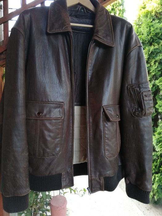 Geaca piele bărbati Angelo Litrico Aviator xxl