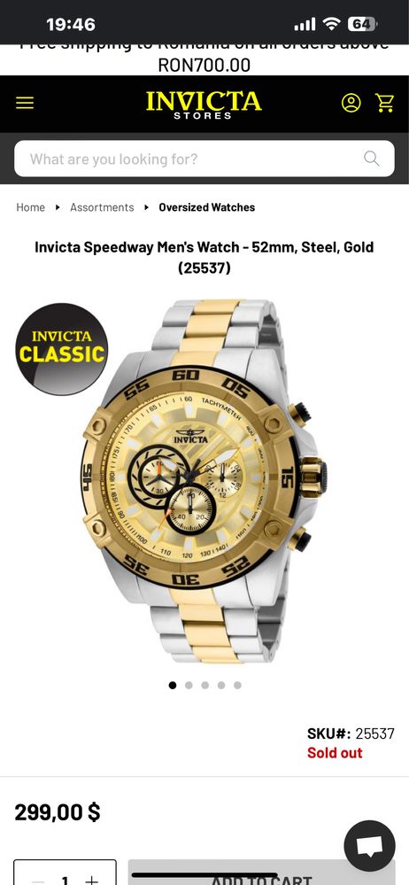 Ceas Invicta  Speedway model 25537 achizitionat din SUA