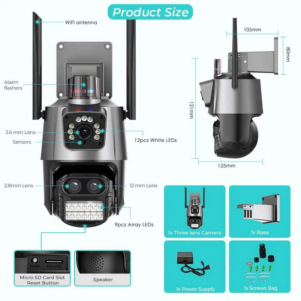 Камера за наблюдение STELS SL79, IP Wi-Fi, PTZ, датчик за движение
