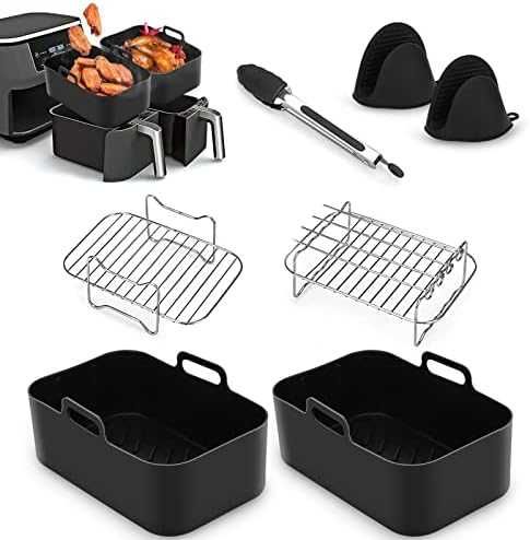 Нови 7 броя Аксесоари Силиконови облицовки тави за фритюрник Air Fryer