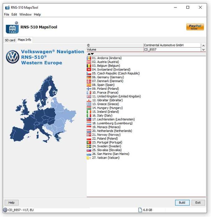 Harti RNS 310, 315, 510, 810 - Europa de Est sau Vest 2020