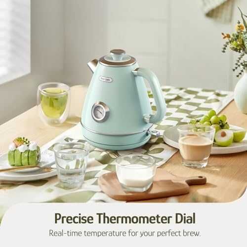 Нова Електрическа кана 1.7L 2200W неръждаема стомана термометър вода