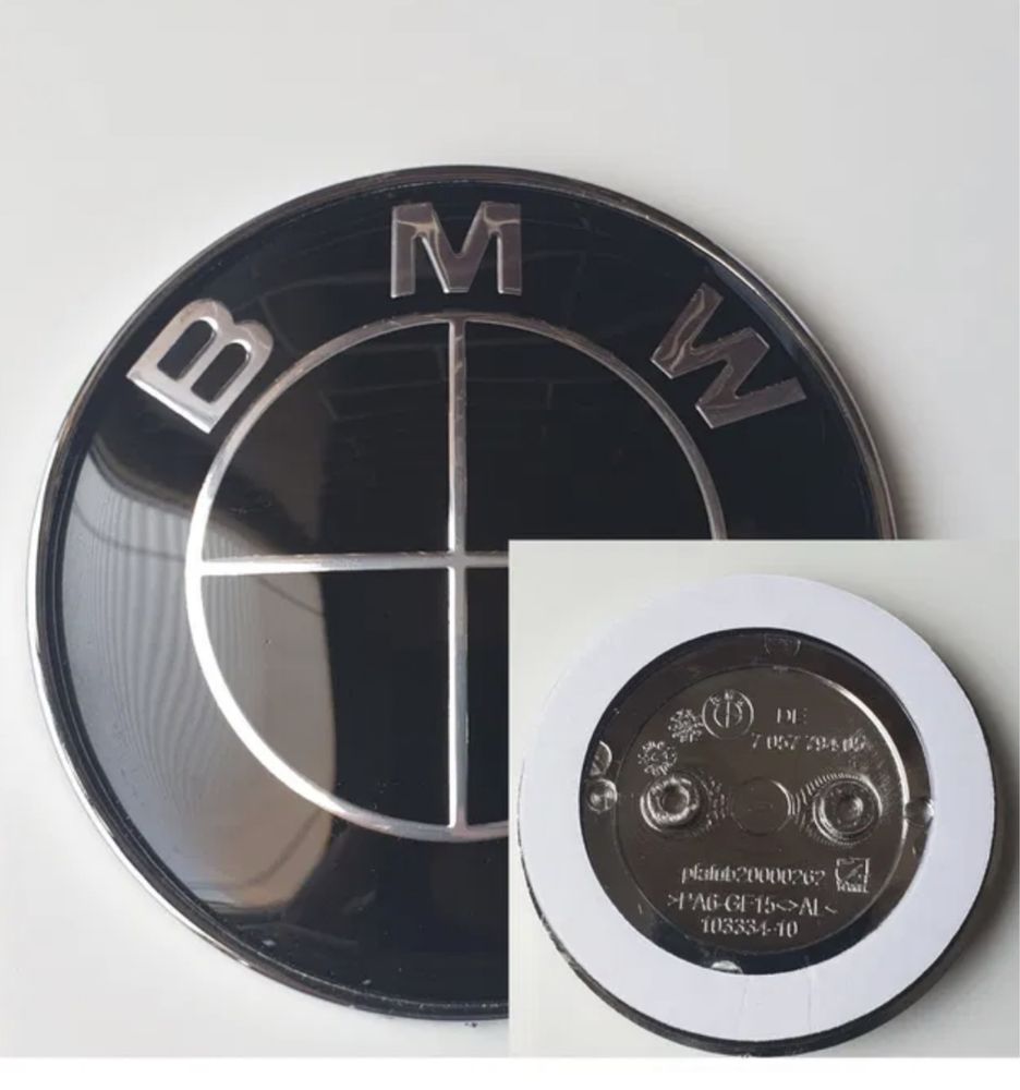 Emblema Bmw seria 5 F10 F11 negru/neagra/full black 82 mm