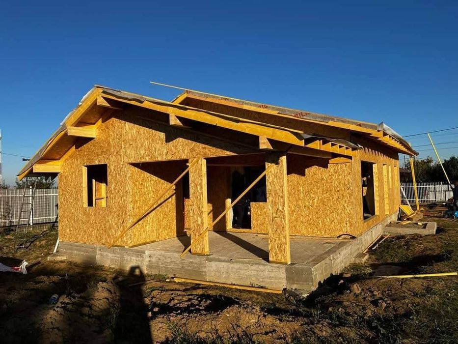 Construcții case și cabane ieftine din lemn