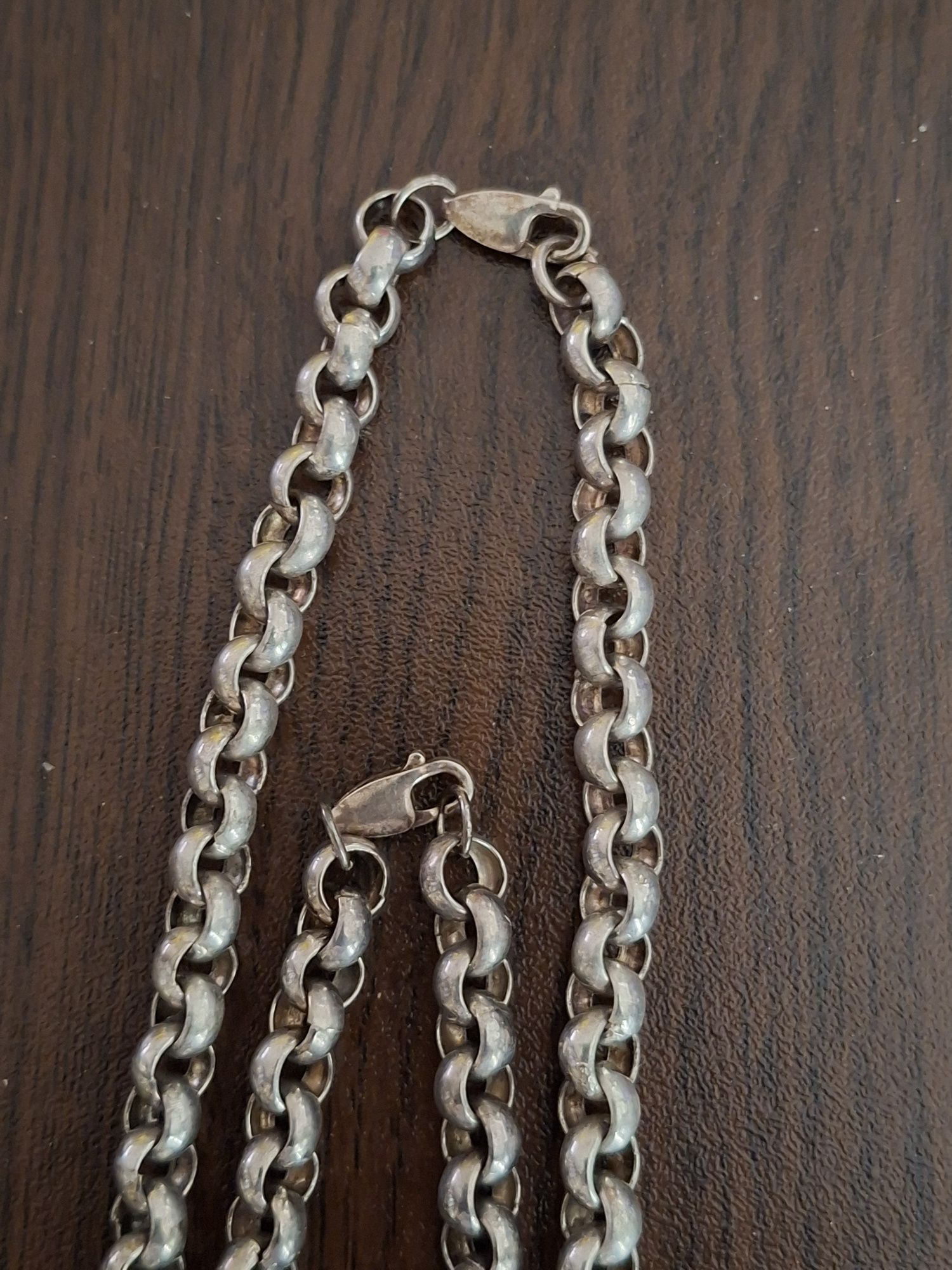 Сет сребърно колие и гривна 925пр