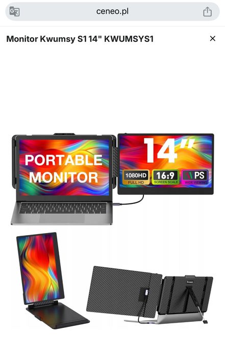 Monitor portabil - Dual Monitor 14” FullHD iPS - screen extender