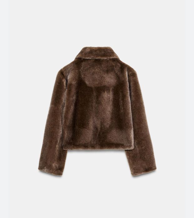 Палто с изкуствен косъм M