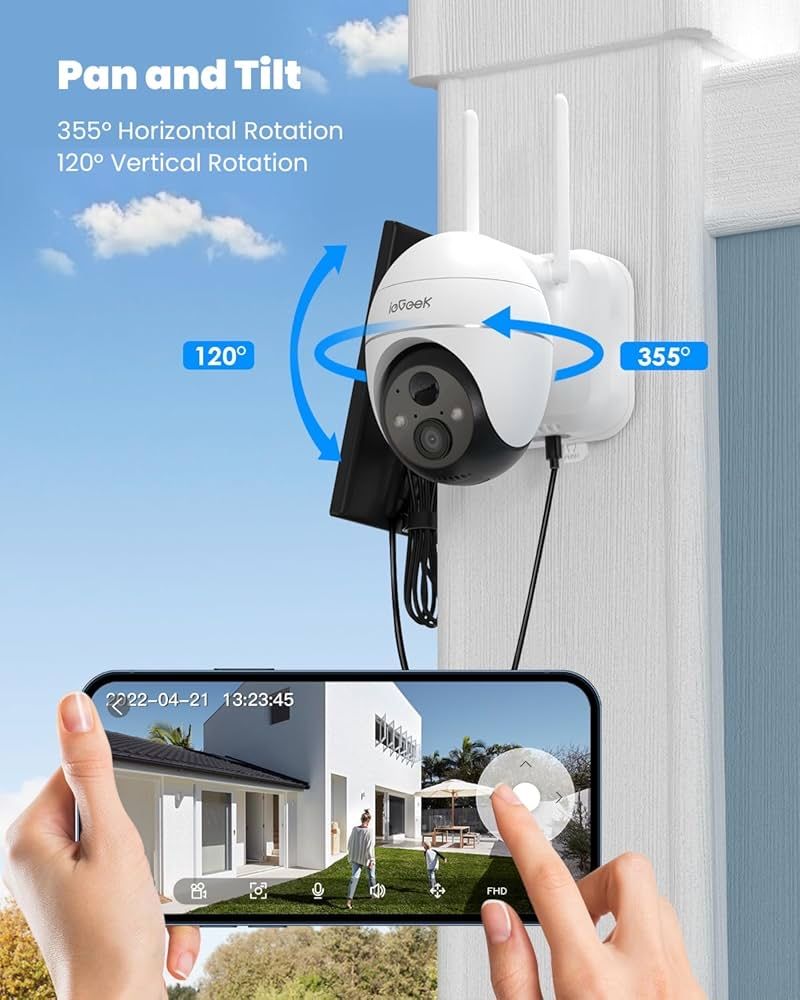 2 броя Безжична соларна 3MP WiFi охранителна камера ieGeek ZS-GX1S