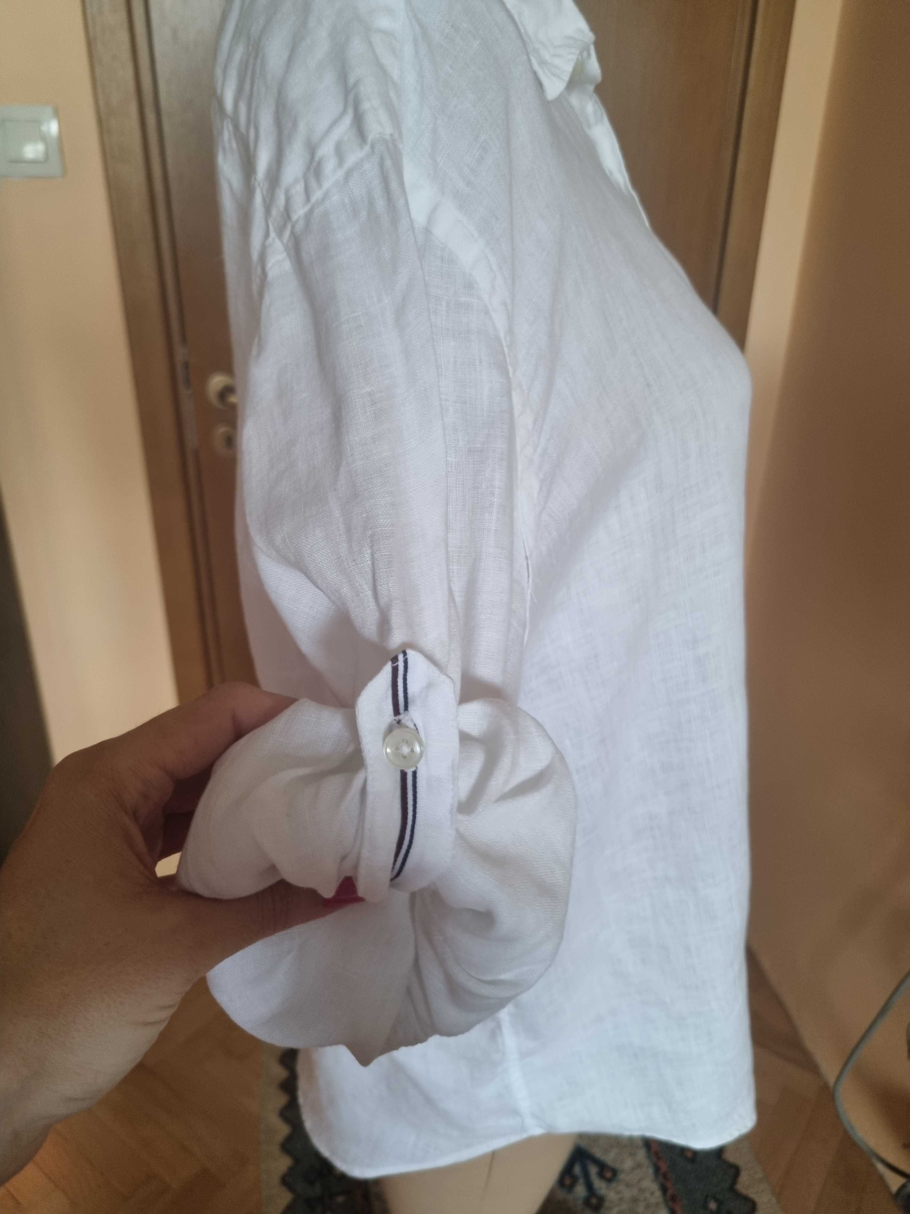 Мъжка ленена риза Zara, размер L (slim fit)