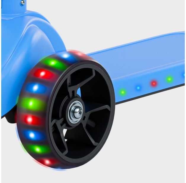 Trotineta Copii Tulano Rookie 15, roti iluminate cu LED-uri, Blue