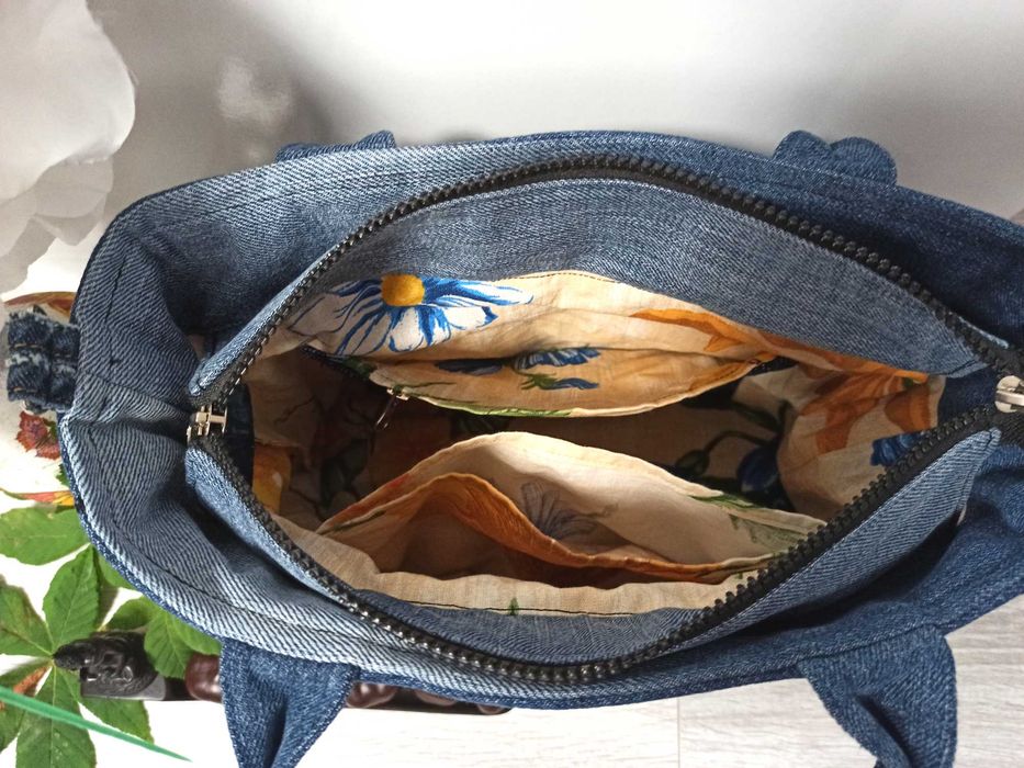 Ръчно изработена дънкова дамска чанта