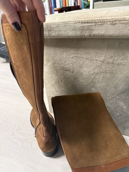 Cizme piele interior-exterior maro, marimea 35