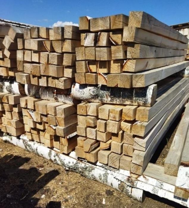 Пиломатериал берёза доска обрезная,брус длина от 1.5 до 3м