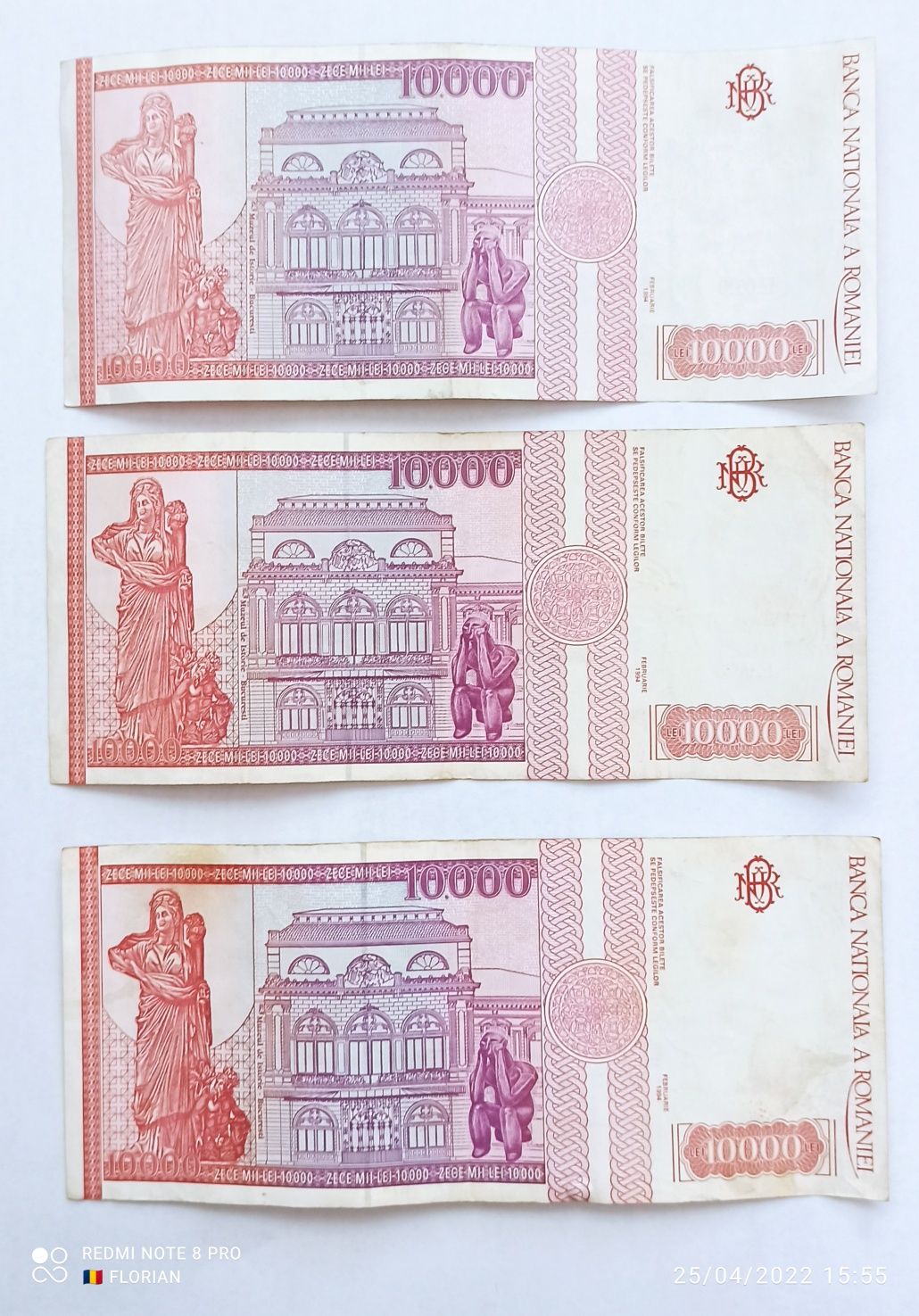 Lot 3 bancnote 10000 lei