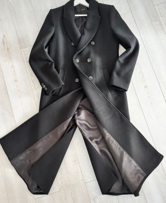 Palton din lana lung Zara