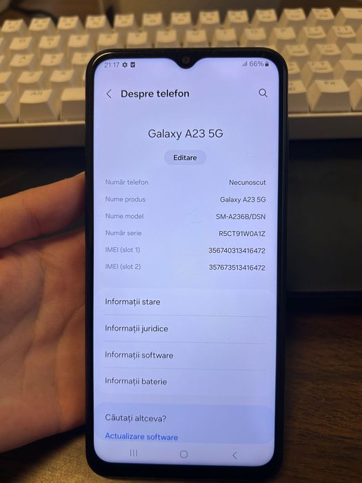 Telefon Samsung Galaxy A23 5G Negru, 64GB, 4GB RAM-  bun