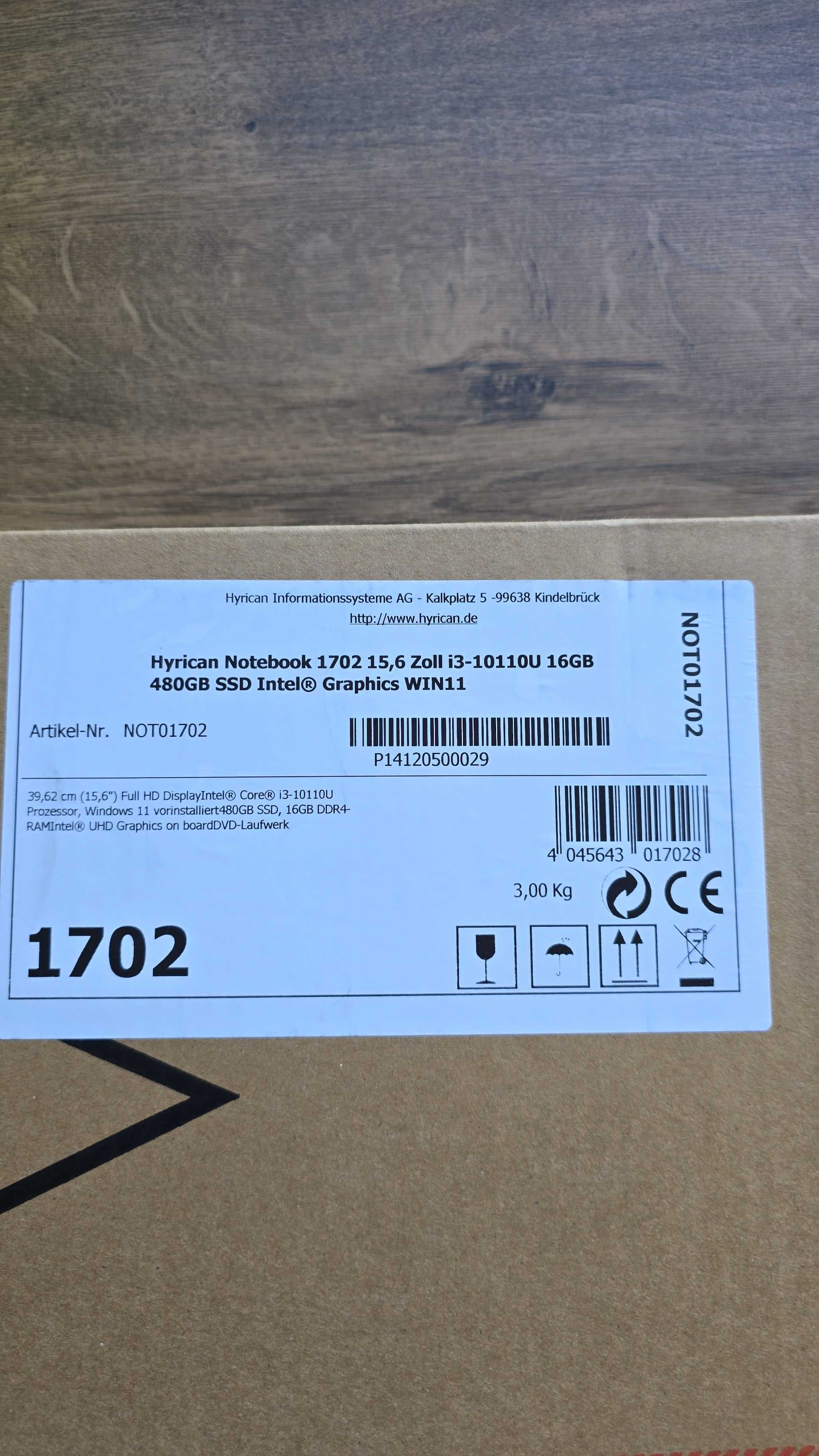 Notebook Hyrican 1702 39,62 cm (15,6")