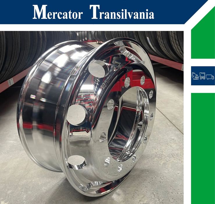 Janta NOUA  Aliaj 8.25X22.5 Jantax Ranforsata 10 prezoane, 105 mm intre prezoane, fiu 280 mm, flansa laterala Valva interioara , ET167, max.3650kg, gaura prezon 34 mm Toate Pozitiile