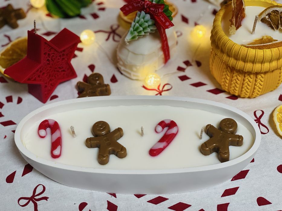 Коледни свещи от соев восък