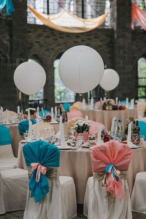 Оформление столов шарами