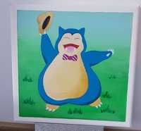 Pokemon - tablou unicat, Snorlax  20x20 cm
