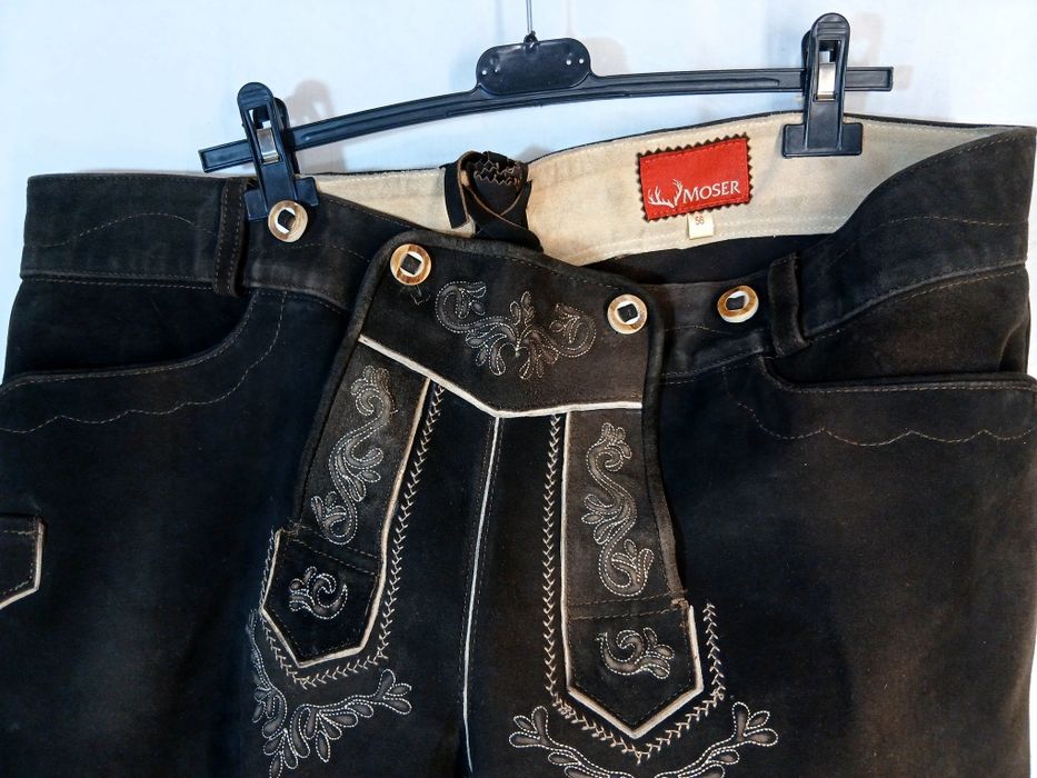 Pantaloni Oktoberfest Lederhose bavarezi nr 56/3XL Pantaloni vânătoare