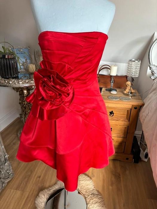 Karen Millen Rochie Ocazie saten matase rosie