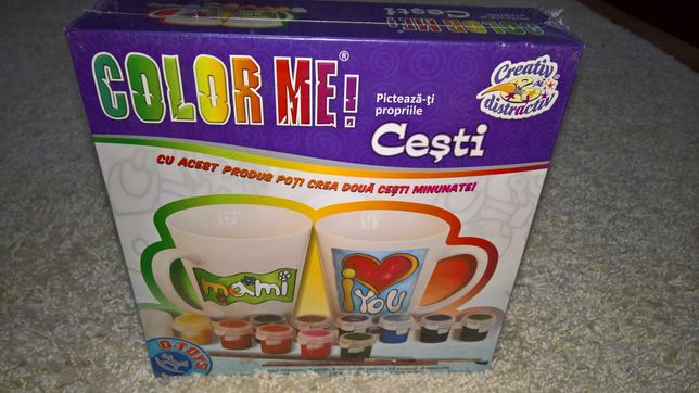 Set cadou/Kit creatie pictat cesti ceai "Color me!"/nou