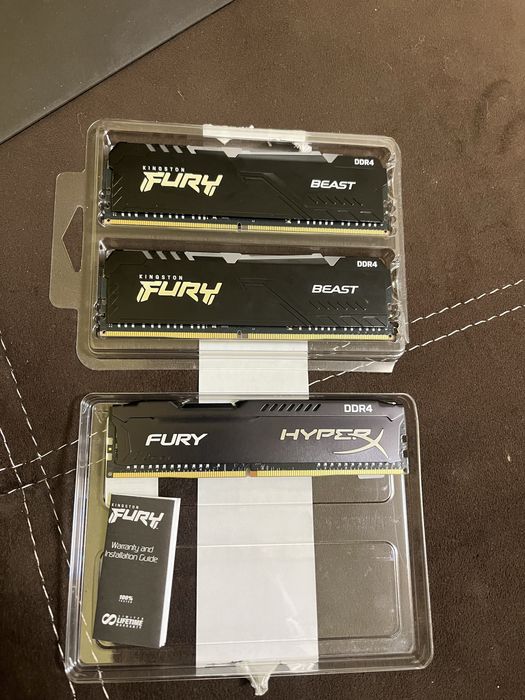 RAM памет kingston fury(2x16gb) 32gb DDR4 RGB и hyperX 16gb