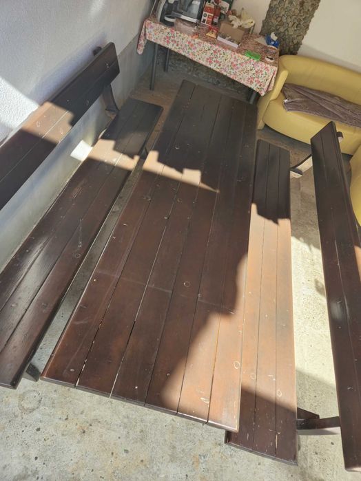 Mobilier de derasa si gradina masa cu 2 banci lungime 2.5m