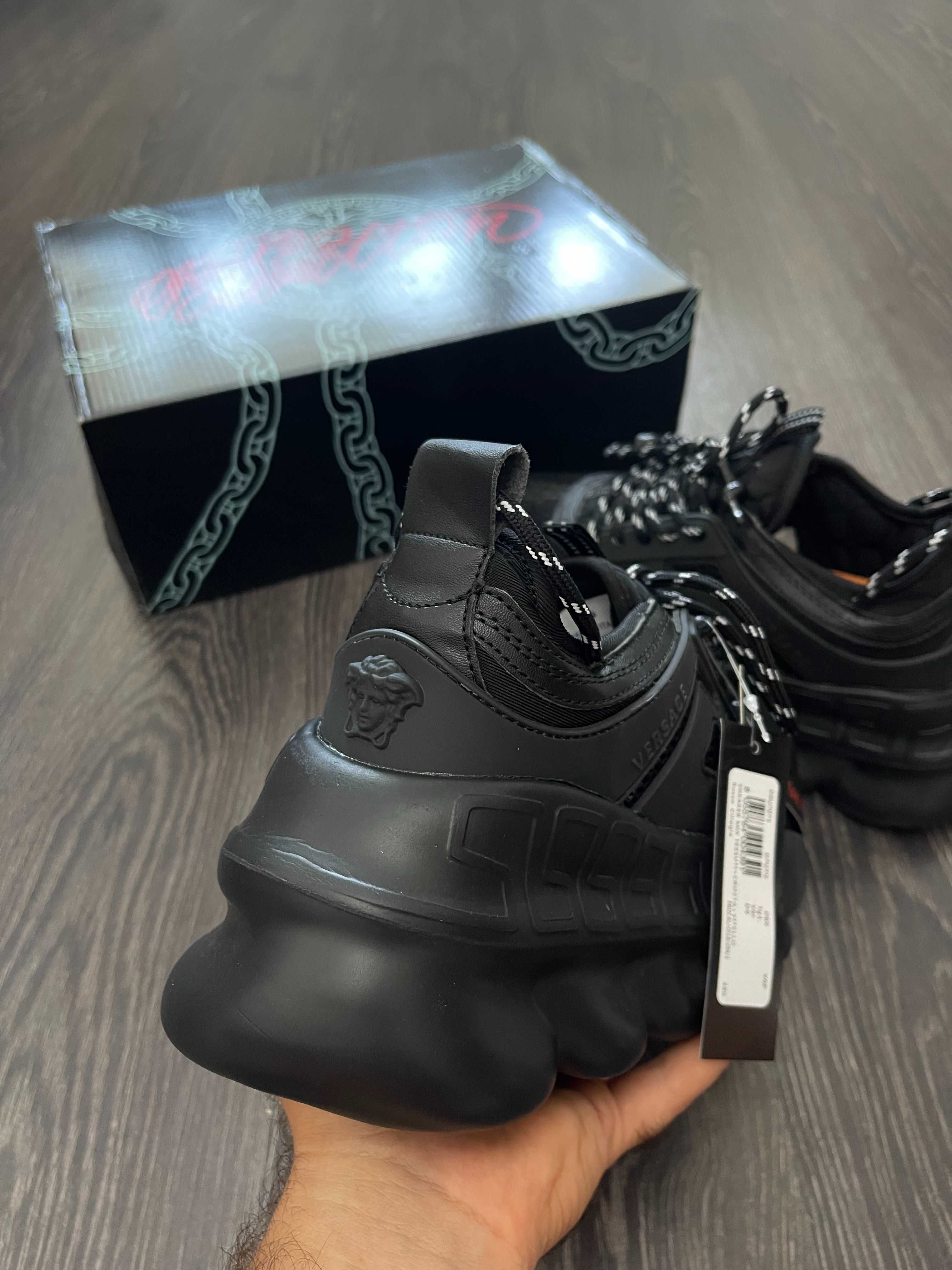 Adidasi VERSACE Chain Reaction l Produs NOU Premium din Piele la Cutie