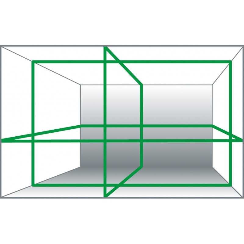 Laser autonivelant X-Liner 3D cu fascicul verde NEDO, 3 fascicule, 50m