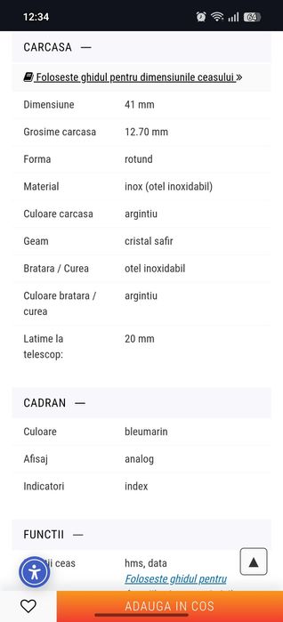 festina 41mm geam safir